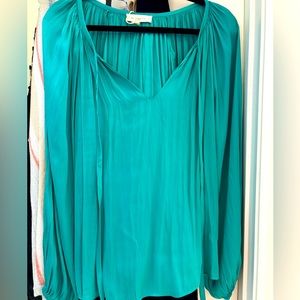 Beautiful polyester turquoise blouse
